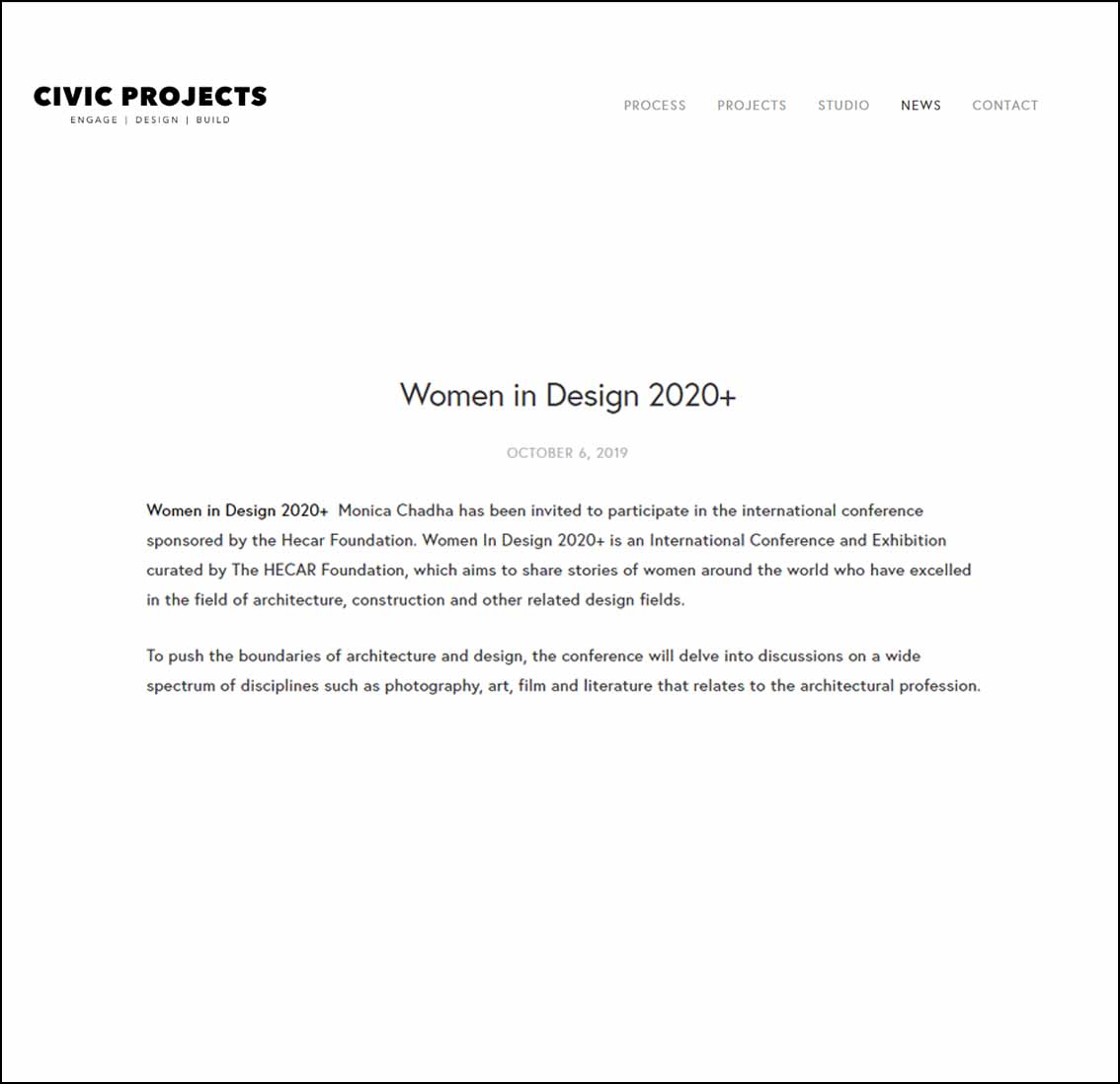 Women  in Design, Civic Projects - October 2019